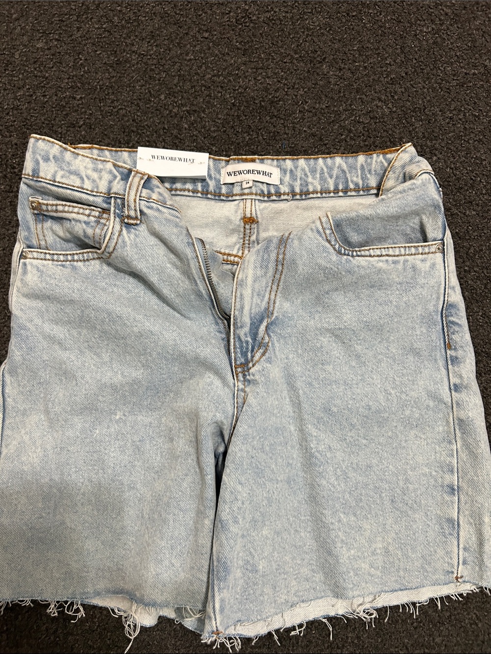 WeWoreWhat Light Blue Boyfriend Denim Shorts